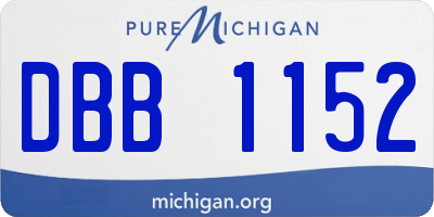 MI license plate DBB1152