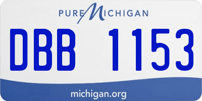 MI license plate DBB1153