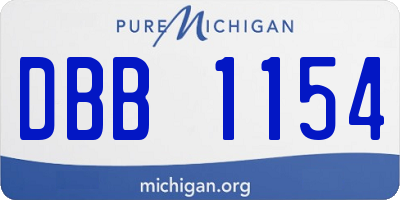 MI license plate DBB1154
