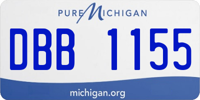 MI license plate DBB1155
