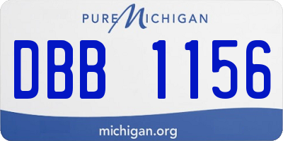 MI license plate DBB1156