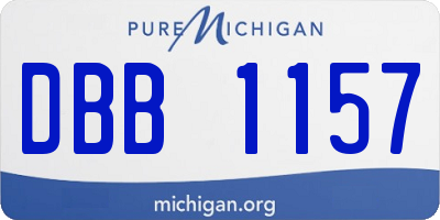 MI license plate DBB1157