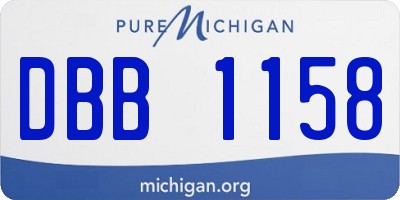 MI license plate DBB1158