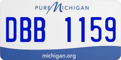 MI license plate DBB1159