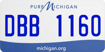 MI license plate DBB1160