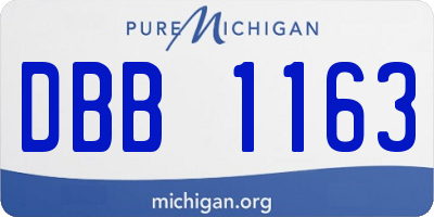 MI license plate DBB1163