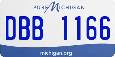 MI license plate DBB1166