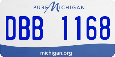 MI license plate DBB1168