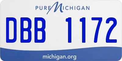MI license plate DBB1172