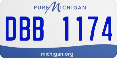MI license plate DBB1174