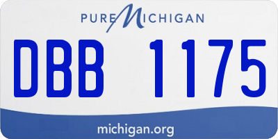MI license plate DBB1175
