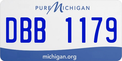MI license plate DBB1179