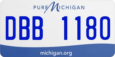 MI license plate DBB1180