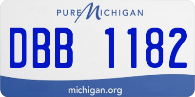 MI license plate DBB1182