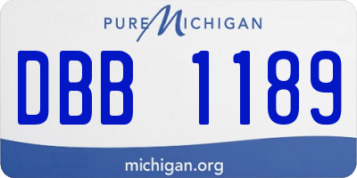 MI license plate DBB1189