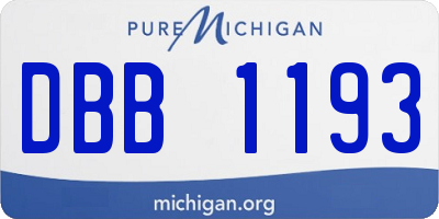 MI license plate DBB1193