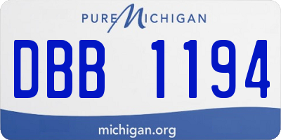 MI license plate DBB1194