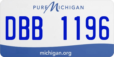 MI license plate DBB1196