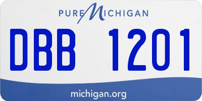 MI license plate DBB1201