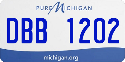 MI license plate DBB1202