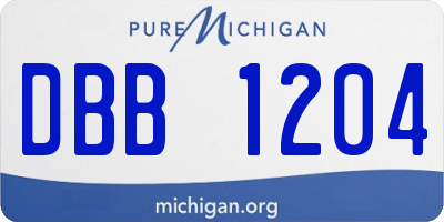 MI license plate DBB1204