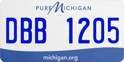 MI license plate DBB1205