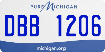 MI license plate DBB1206