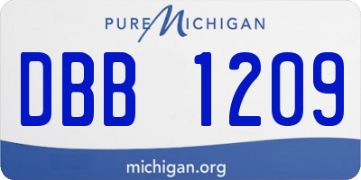 MI license plate DBB1209