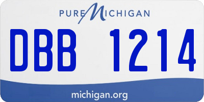 MI license plate DBB1214