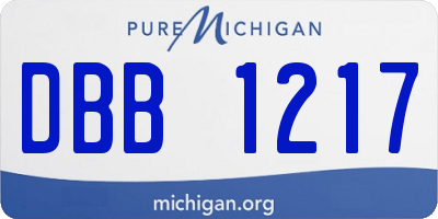 MI license plate DBB1217