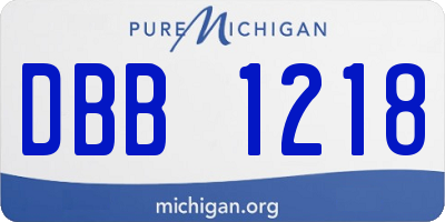 MI license plate DBB1218