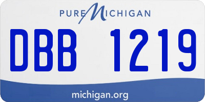MI license plate DBB1219