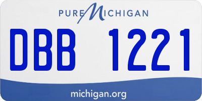 MI license plate DBB1221