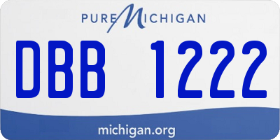 MI license plate DBB1222