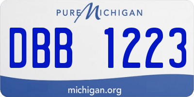 MI license plate DBB1223