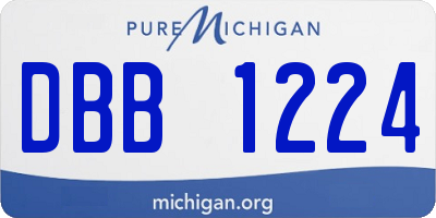 MI license plate DBB1224