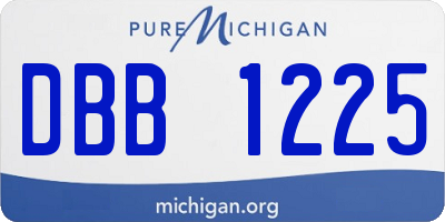 MI license plate DBB1225