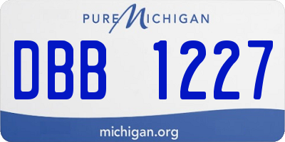 MI license plate DBB1227