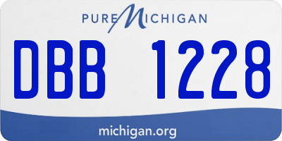 MI license plate DBB1228