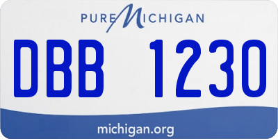 MI license plate DBB1230