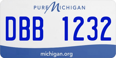MI license plate DBB1232
