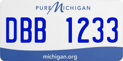 MI license plate DBB1233