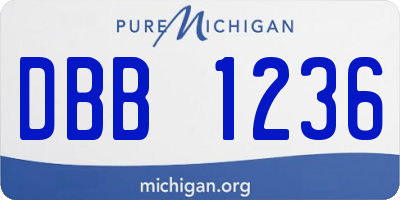 MI license plate DBB1236