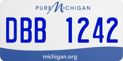 MI license plate DBB1242