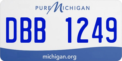 MI license plate DBB1249