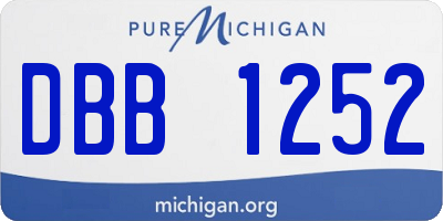 MI license plate DBB1252