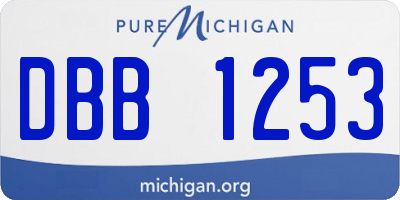 MI license plate DBB1253
