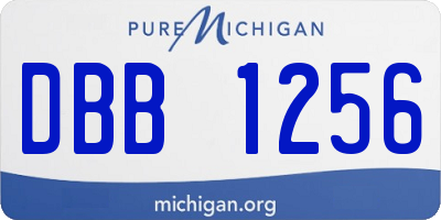 MI license plate DBB1256