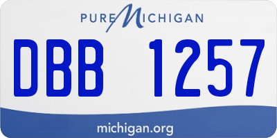 MI license plate DBB1257