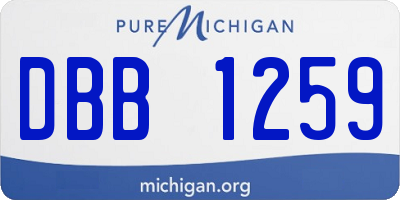 MI license plate DBB1259